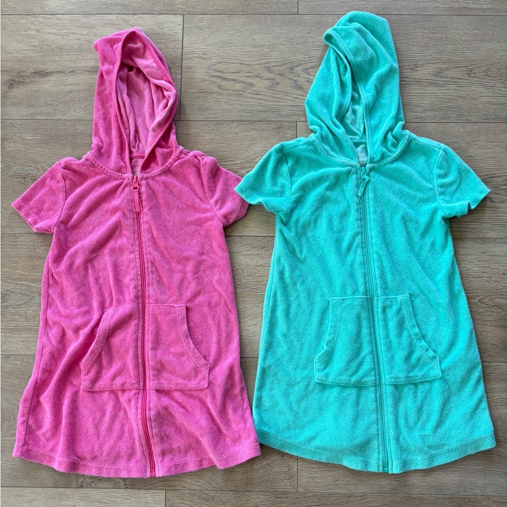 Wonder Nation Swim Girls SZ 4-5 Cover Up Pink Green Blue